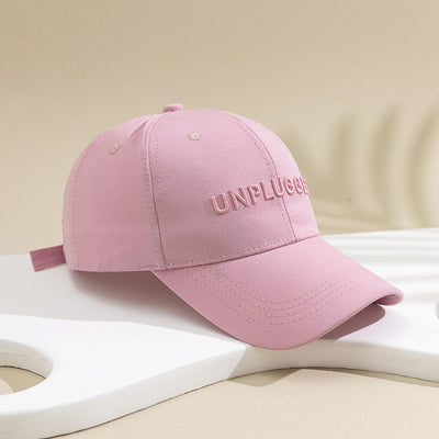 Women's Fashion All-matching Sun-proof Three-dimensional Letter Monochrome Baseball Cap - Pink M Size 56 To 58cm - Women's Hats & Caps - Carvan Mart