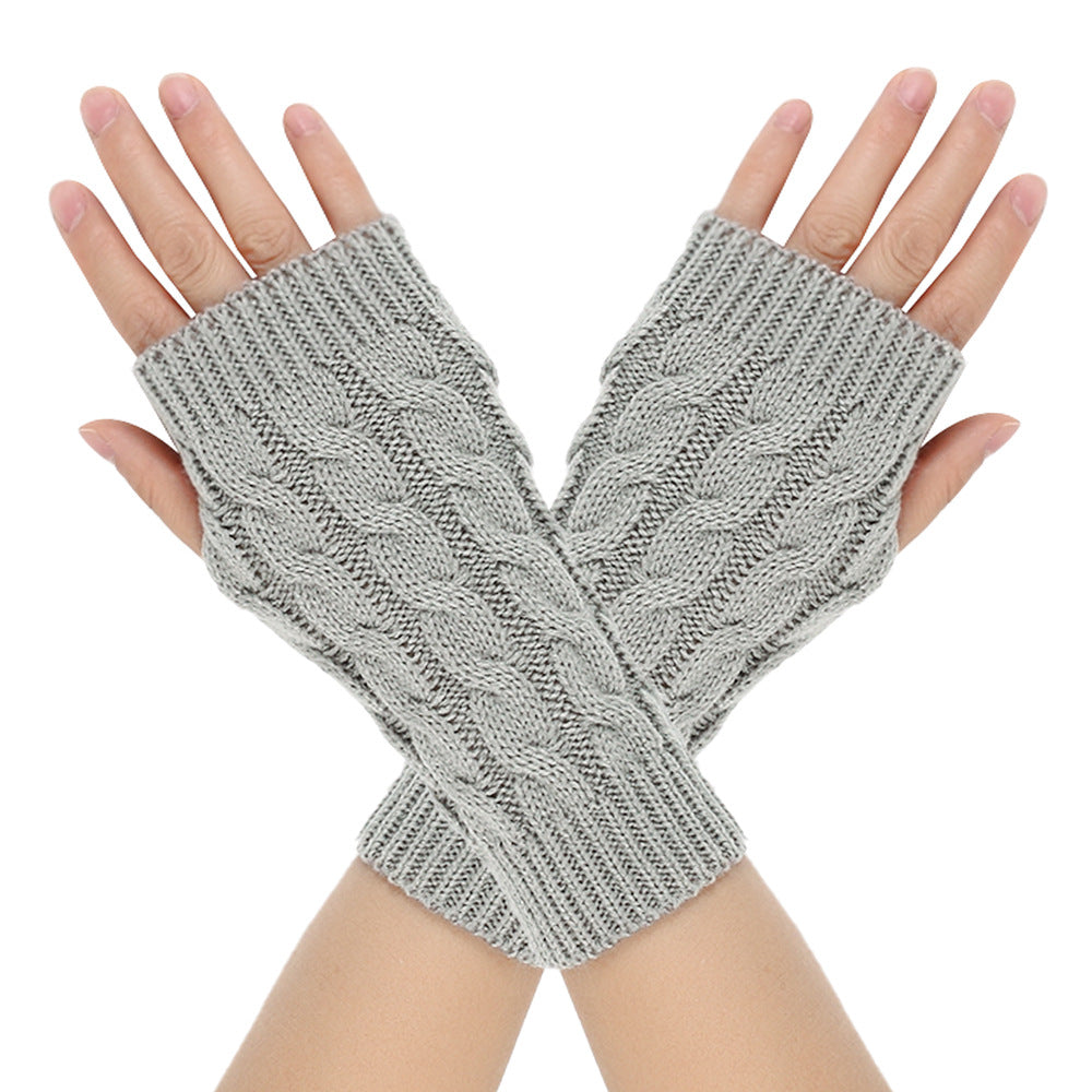 Warm Wool Gloves Winter Men's Open Finger - Carvan Mart