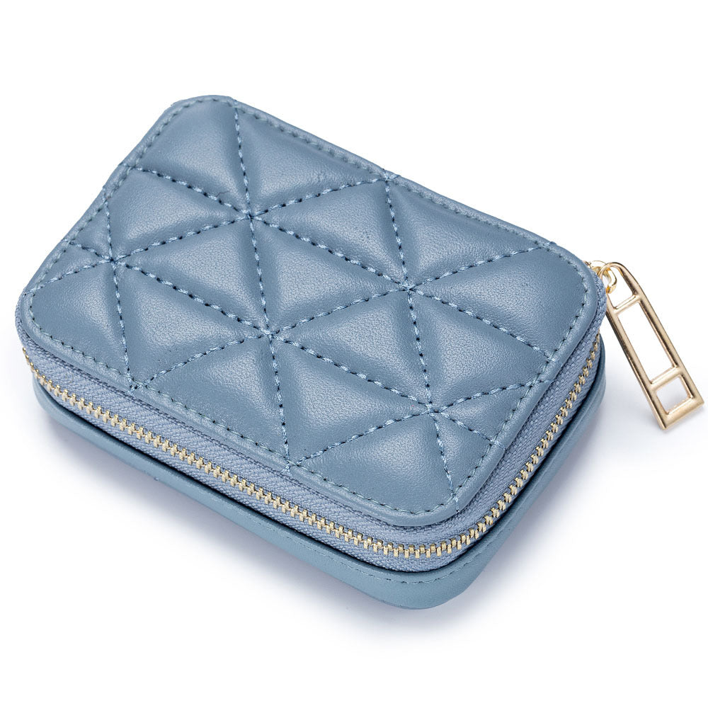 Rhombus Portable Portable Lipstick Pack Mini Cosmetic Bag - Blue - Women's Wallet - Carvan Mart