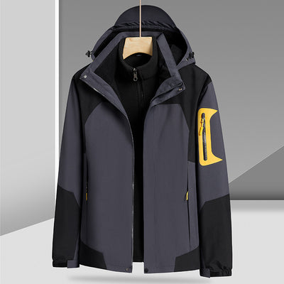Three-in-one Removable Liner With Velvet Thickening Windproof Waterproof Jacket - Carvan Mart