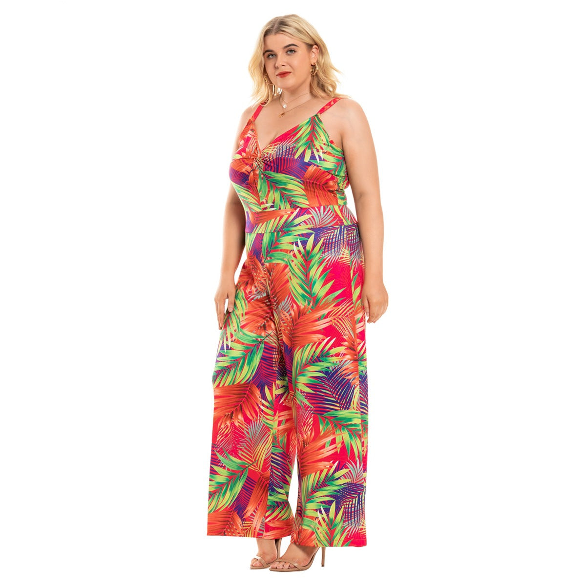 Curvy Women's Fashion Plus Size Suspenders Wide Leg Jumpsuit - Carvan Mart