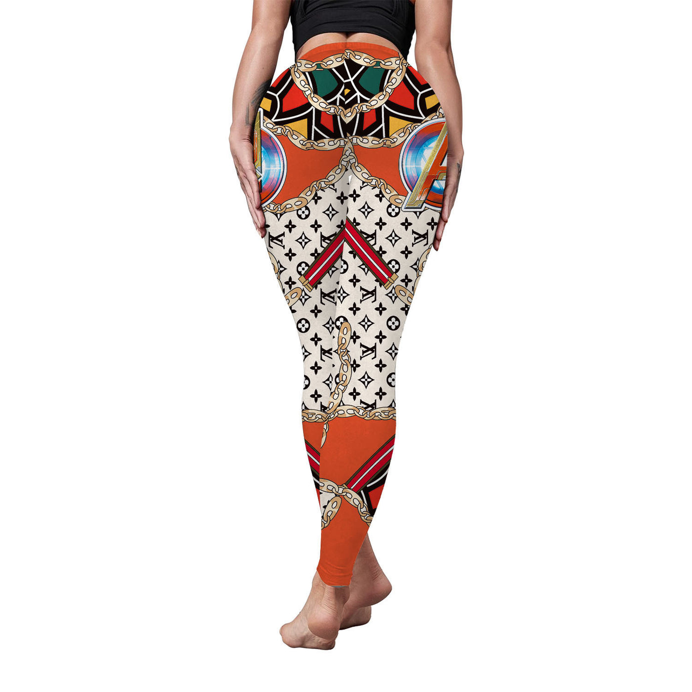 Vibrant High-Waist Graphic Leggings - Perfect for Gym and Casual Wear - Carvan Mart