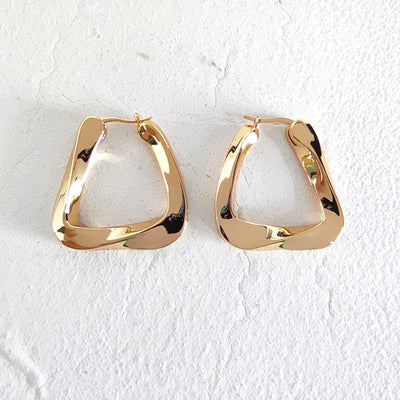 Irregular Eardrop Earring Female Ins Style Personality Simple - Gold Large - Earrings - Carvan Mart