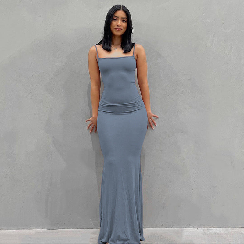 Satin Slip Sleeveless Backless Maxi Dress Bodycon Sexy Women's Dress - Carvan Mart