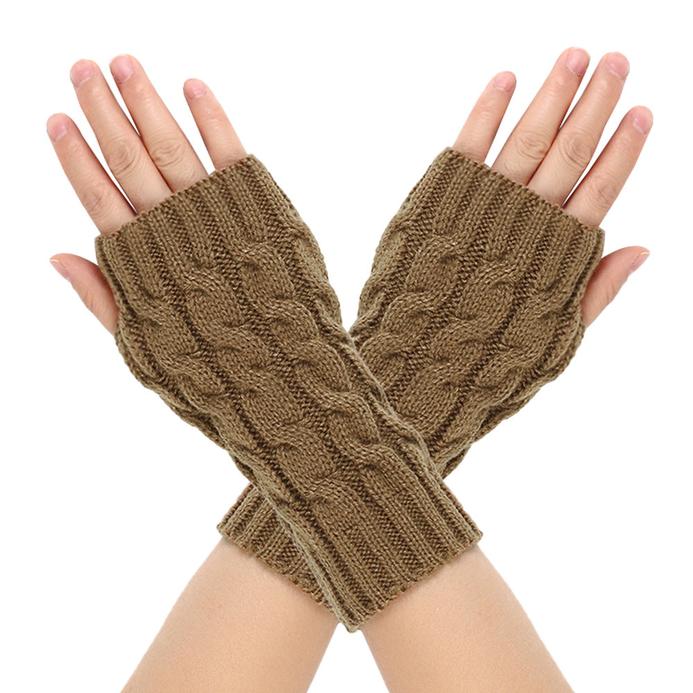 Warm Wool Gloves Winter Men's Open Finger - Carvan Mart