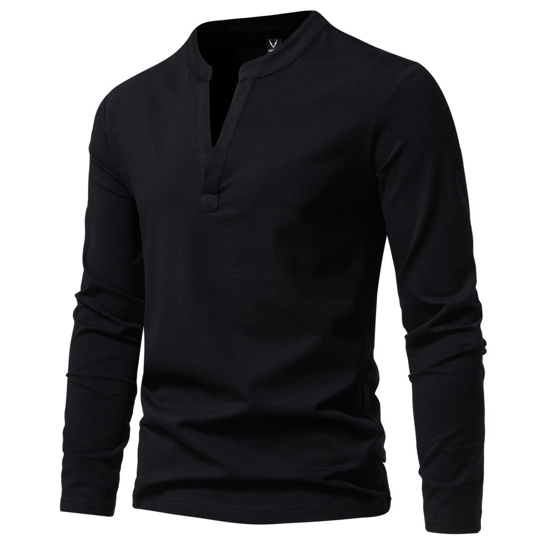 Modern Henley Neck Tops Men's Fashion Long Sleeve T-shirt - Carvan Mart