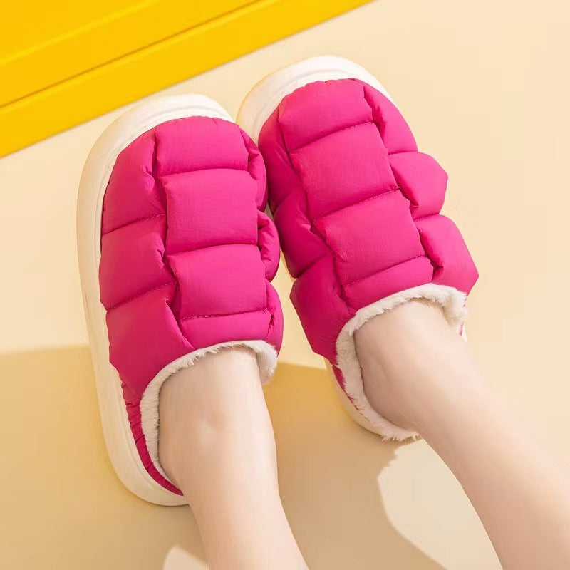 Women's Winter Square Bread Cotton Slippers - Carvan Mart