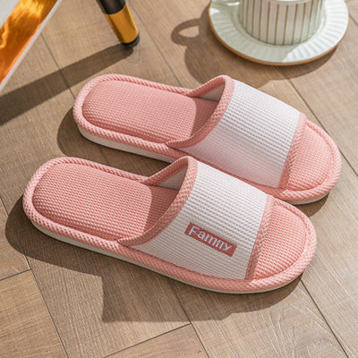 Linen Slippers Women's Home Indoor Home - Carvan Mart