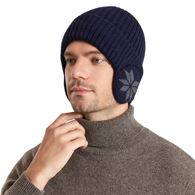 Thermal Knitting Woolen Cap Men's Fleece-lined Thickened Winter Trending Products - Carvan Mart