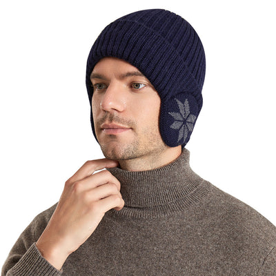 Thermal Knitting Woolen Cap Men's Fleece-lined Thickened Winter Trending Products - Carvan Mart