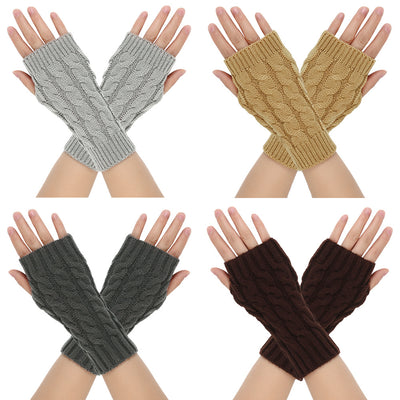 Warm Wool Gloves Winter Men's Open Finger - Carvan Mart