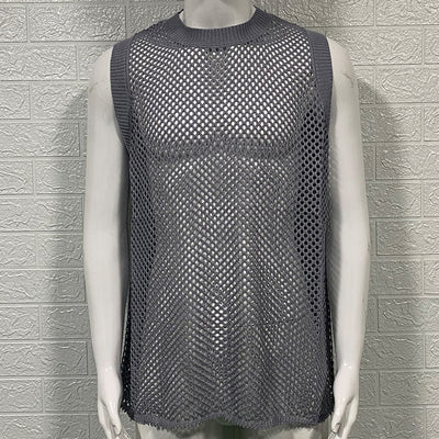 Stylish Men's Sleeveless Mesh Tank Top - Breathable Summer Gym Shirt - - Men's Shirts - Carvan Mart