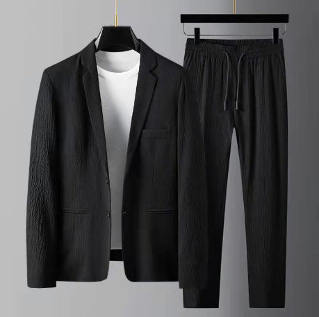 Men's Casual Suit Spring And Summer 2pcs Suit - Carvan Mart