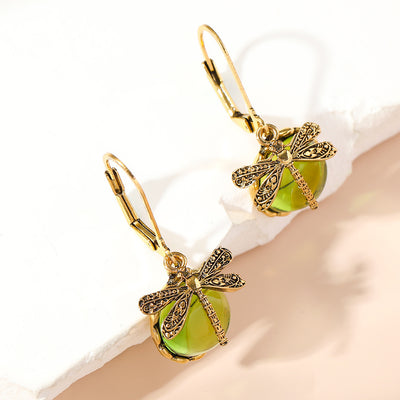 Creative Retro Dragonfly Elegant Swarovski Crystal Earrings - Carvan Mart