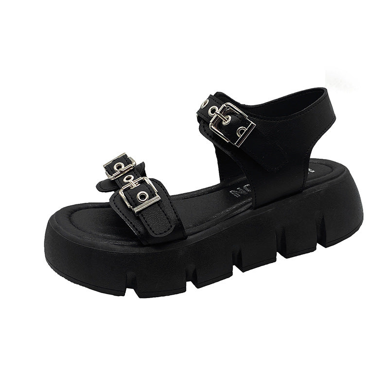Women's Fashion Leisure Platform Platform Sandals - Black - Women's Sandals - Carvan Mart