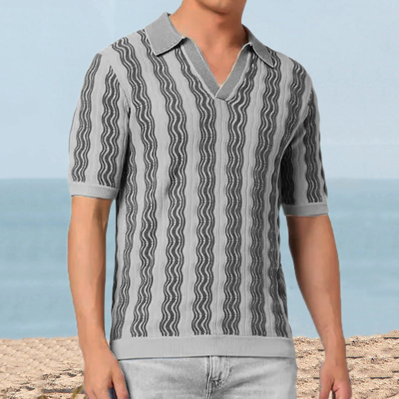 Men's Shirt Spring And Summer Knitwear Top - Carvan Mart