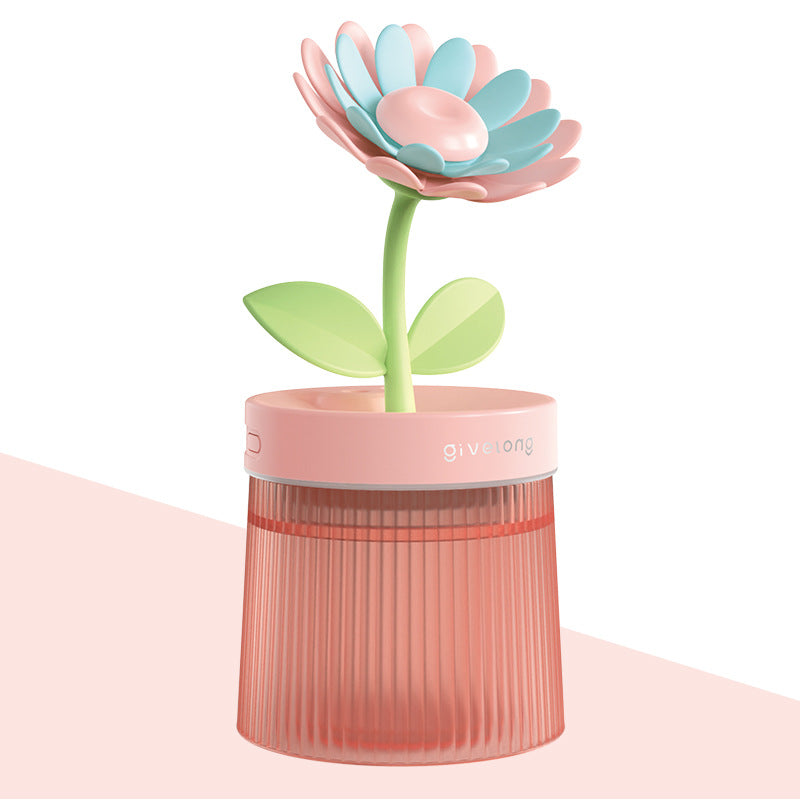 Flower Air Humidifier Small Night Lamp Usb - Sunflower Humidifier Pink USB - Gift - Carvan Mart