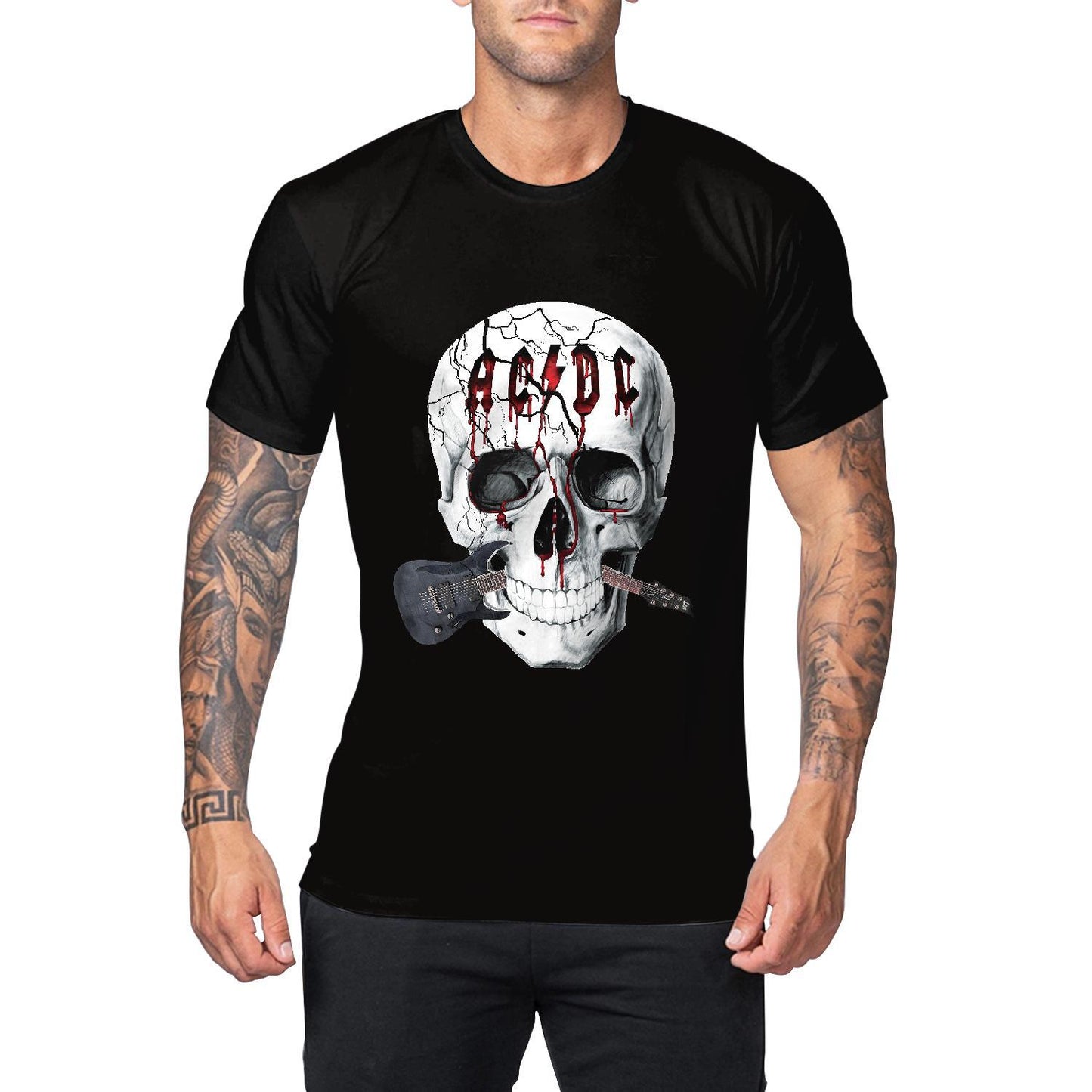 Men's Casual Short Sleeve Skull Digital Printed T-shirt - Carvan Mart Ltd