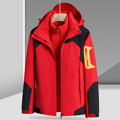 Three-in-one Removable Liner With Velvet Thickening Windproof Waterproof Jacket - Carvan Mart