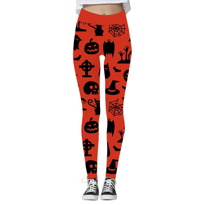 Halloween Yoga Pants - Pumpkin Skull 3D Leggings - Carvan Mart