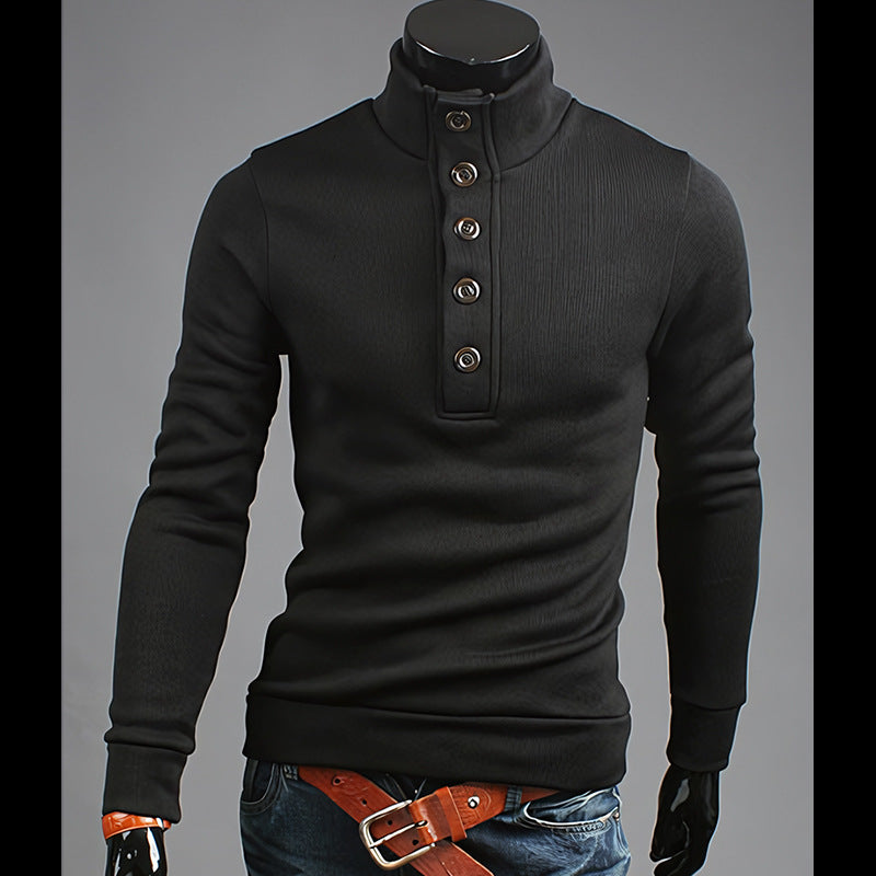 Men's Fashion Trendy Turtleneck Buttons Sweater - Carvan Mart