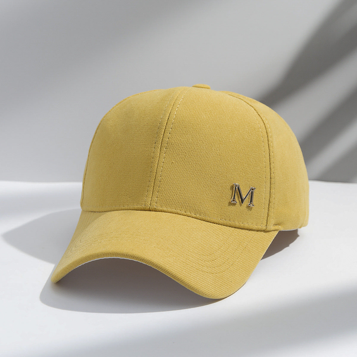 Simple Couple Iron Mark M Baseball Cap Outdoor Sunshade Sun Protection Hat - Yellow M Size 56 To 58cm - Men's Hats & Caps - Carvan Mart