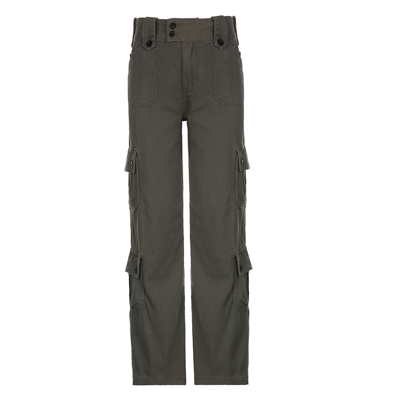 Women's Cargo Pants - High-Waisted Baggy Trousers with Utility Pockets - - Pants & Capris - Carvan Mart