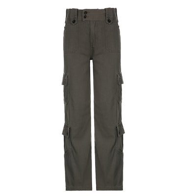 Women's Cargo Pants - High-Waisted Baggy Trousers with Utility Pockets - Carvan Mart