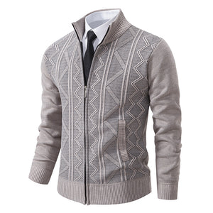 Men's Casual Loose Cardigan Sweater - Fashionable Thickening Knitwear - Beige - Men's Sweaters - Carvan Mart