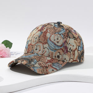 Retro And Fashion All-matching Outdoor Sunshade Cute Cartoon Puppy Bear Baseball Cap - Carvan Mart