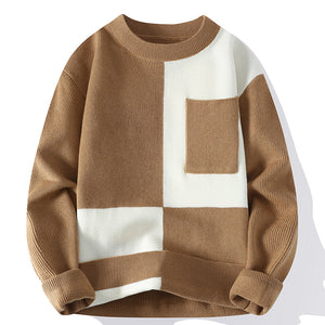 Trend Round Neck Multicolor Sweaters - Brown - Men's Sweaters - Carvan Mart