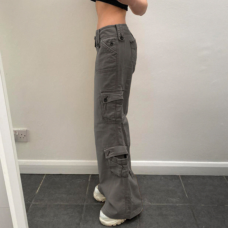 Women's Cargo Pants - High-Waisted Baggy Trousers with Utility Pockets - Carvan Mart
