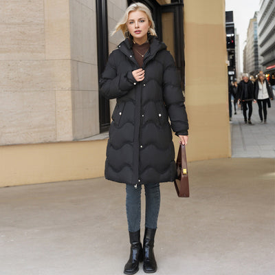 Stylish Winter Quilted Coat Mid-length Women's Cotton Jacket - Carvan Mart