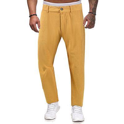 Men's Fashion Thickened Straight Trousers - Comfortable and Versatile Cotton Pants - Carvan Mart