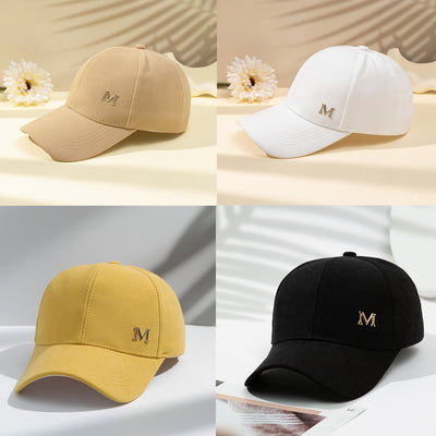 Simple Couple Iron Mark M Baseball Cap Outdoor Sunshade Sun Protection Hat - - Men's Hats & Caps - Carvan Mart