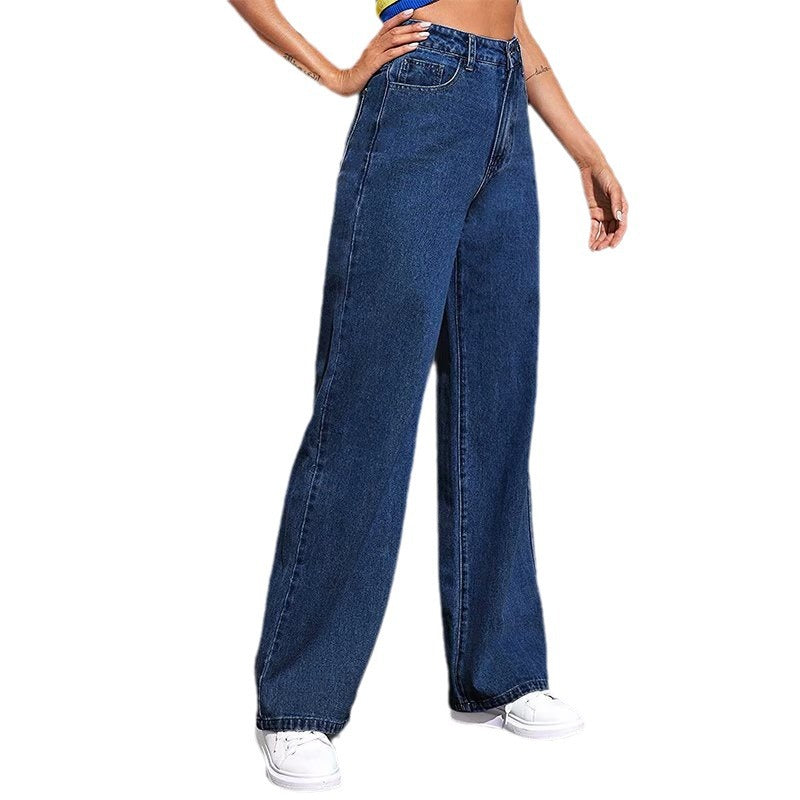 High Waist Wide Leg Jeans for Women - Summer Casual Cotton Pants - - Women's Jeans - Carvan Mart