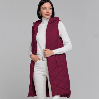 Women's Fritha Insulated Parka Jacket Mid-length Jacket - Burgundy - Women's Coats & Jackets - Carvan Mart