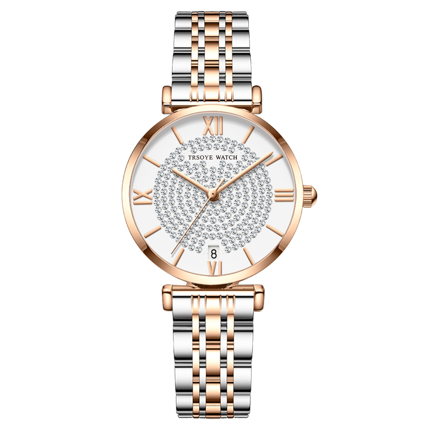 Starry Women's Diamond Waterproof Quartz Watch - 8821 Rose Shell White Surface - Women's Watches - Carvan Mart