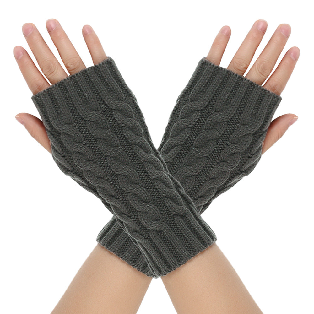 Warm Wool Gloves Winter Men's Open Finger - Carvan Mart