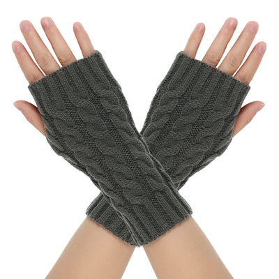 Warm Wool Gloves Winter Men's Open Finger - Dark Gray Average Size - Women Gloves & Mittens - Carvan Mart