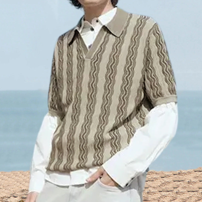 Men's Shirt Spring And Summer Knitwear Top - Carvan Mart