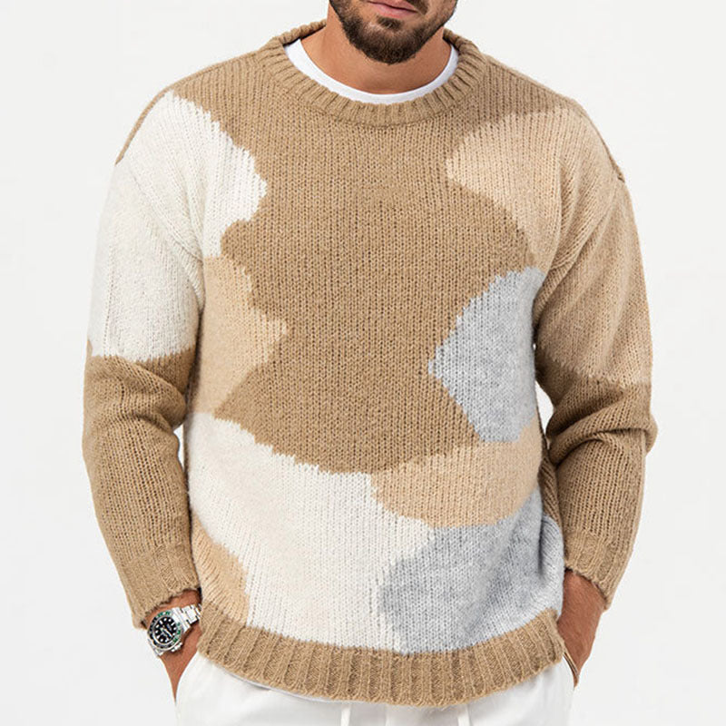 Young Men's High-end Knitwear Sweater - Khaki - Men's Sweaters - Carvan Mart