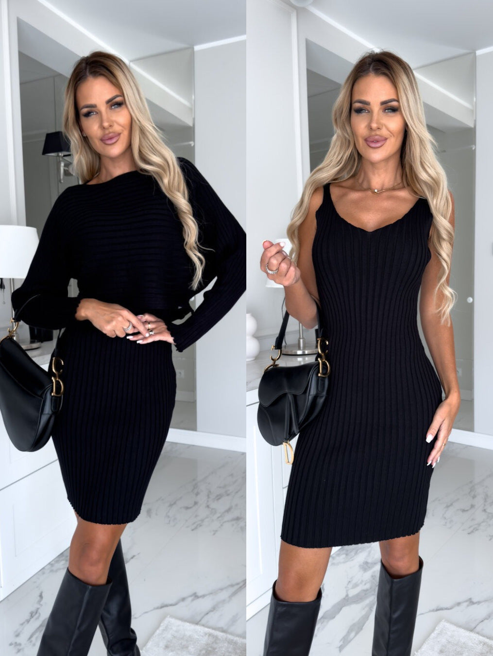 Women Dress with Blazer Sunken Stripe Top Suspender Skirt 2-Piece Suit - Black - Suits & Sets - Carvan Mart