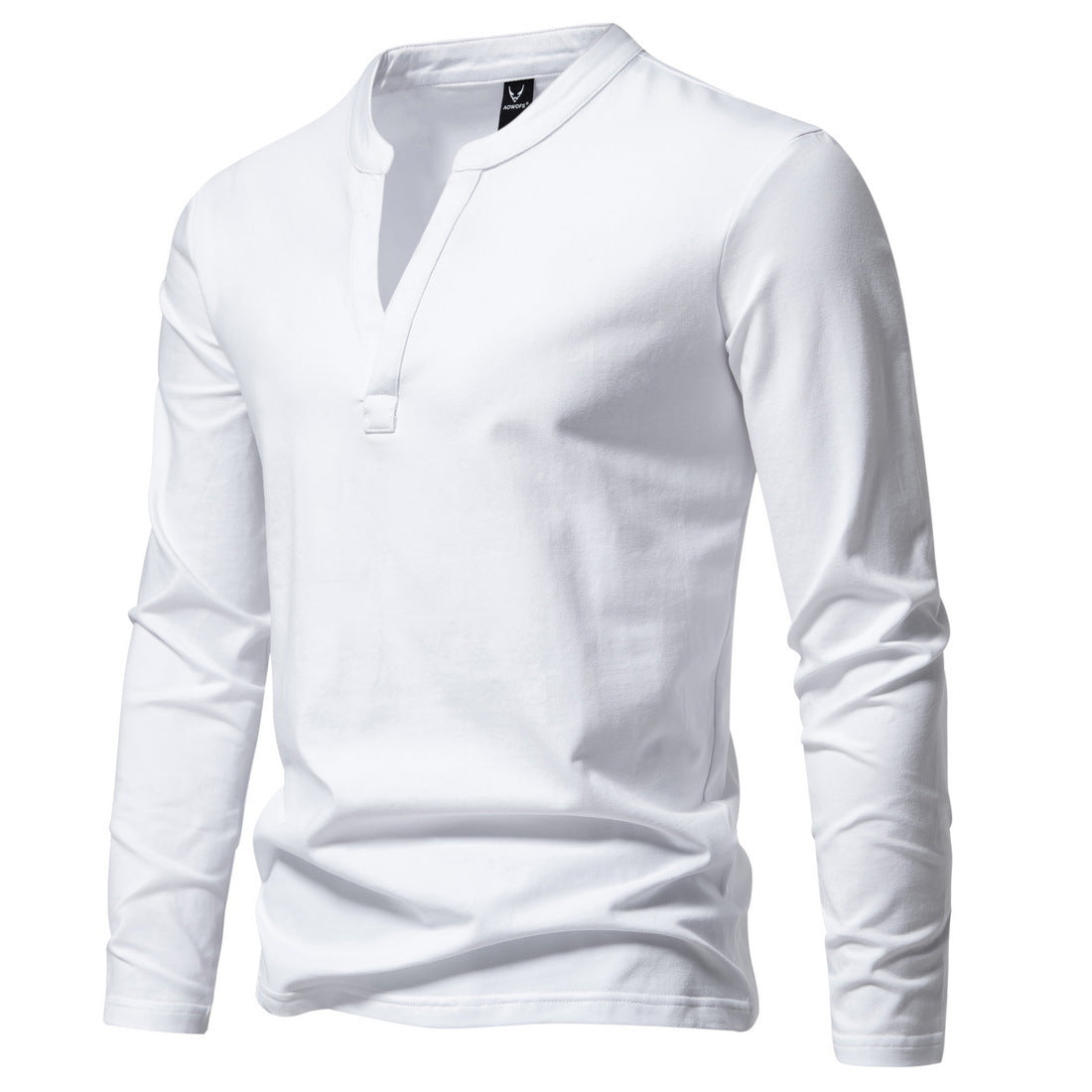 Modern Henley Neck Tops Men's Fashion Long Sleeve T-shirt - Carvan Mart