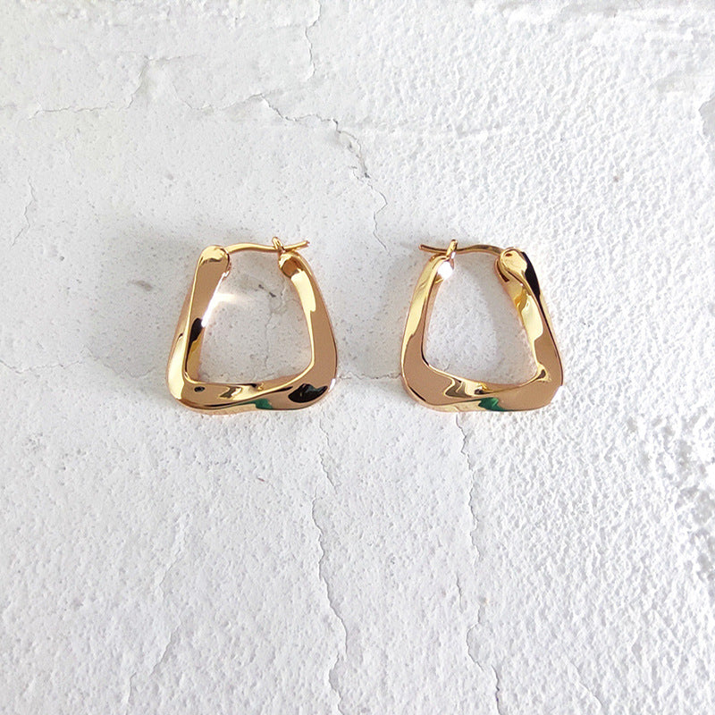 Irregular Eardrop Earring Female Ins Style Personality Simple - Gold, Small Size - Earrings - Carvan Mart