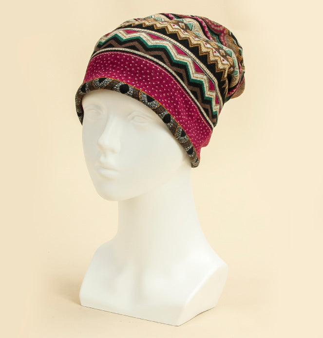 Women's Outdoor Scarf Triangle Pullover Knitting Polygon Windproof Hat - Deep Rose Red M - Women's Hats & Caps - Carvan Mart