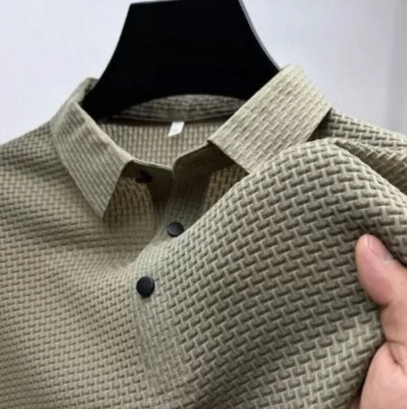 Mesh Ice Silk Short Sleeve T-shirt Men's Clothing - Carvan Mart