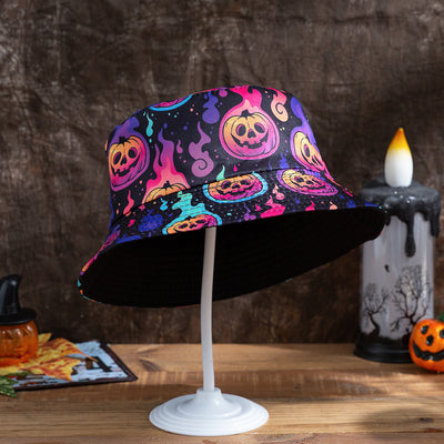 Halloween Funny Bat Pumpkin Ghost Reversible Fisherman Hat - Carvan Mart