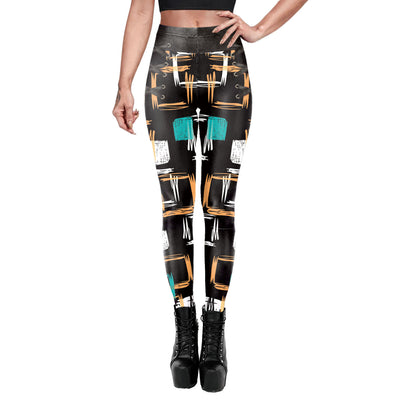 Vibrant High-Waist Graphic Leggings - Perfect for Gym and Casual Wear - Carvan Mart