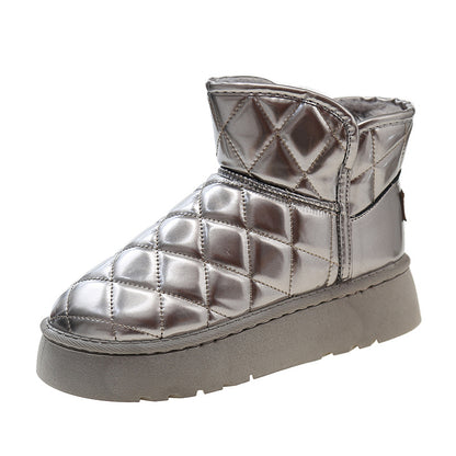 Soft Leather Brushed Lining Insulated Cotton-padded Shoes - Carvan Mart Ltd